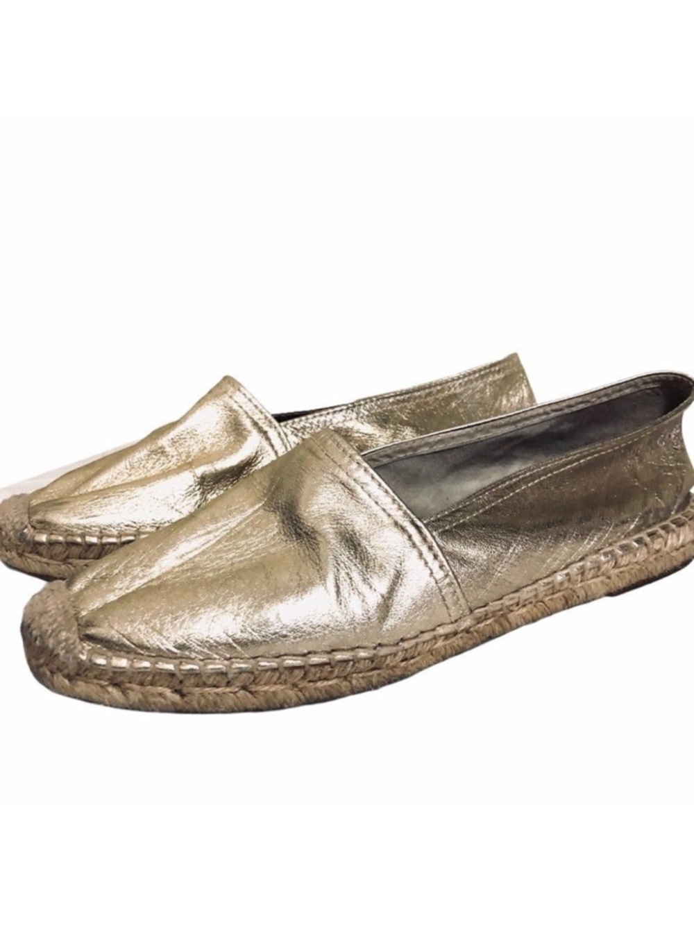 Maypol Selena gold leather espadrilles